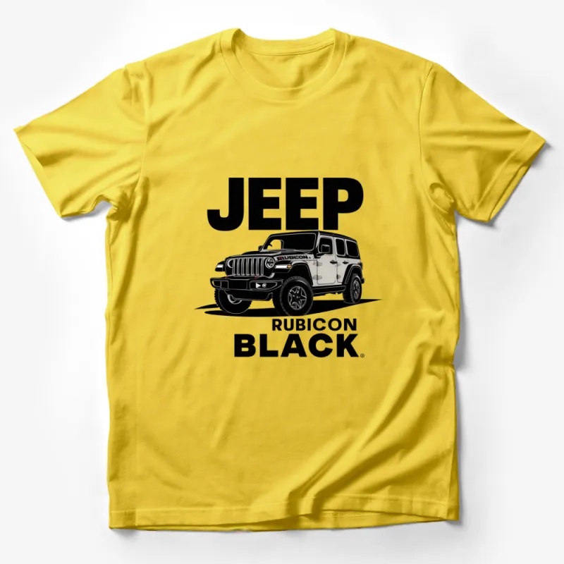 Jeep Rubicon Black Graphic T-Shirt, Stylish Automotive Tee, Off-Road Vehicle Design, Casual Wear, Car Enthusiast Gift Male T-Shirt