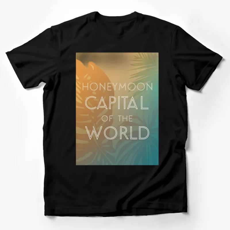 Honeymoon Capital of the World T-Shirt, Tropical Sunset Graphic Tee, Unisex Clothing Male T-Shirt