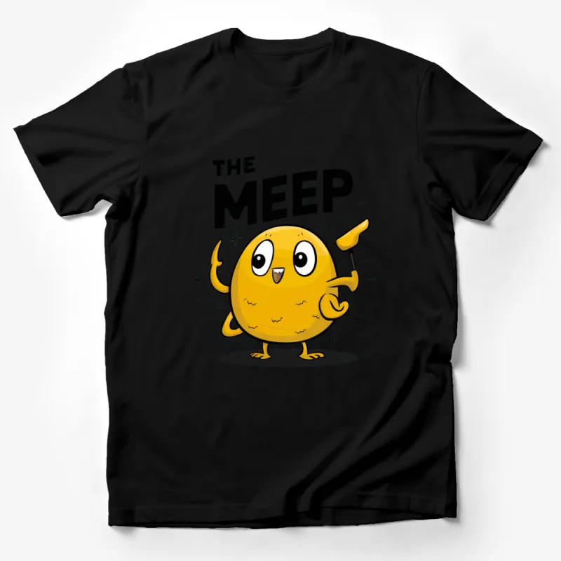 Cute Yellow Meep Cartoon Character T-Shirt, Fun Graphic Tee for All Ages, Unisex Male T-Shirt