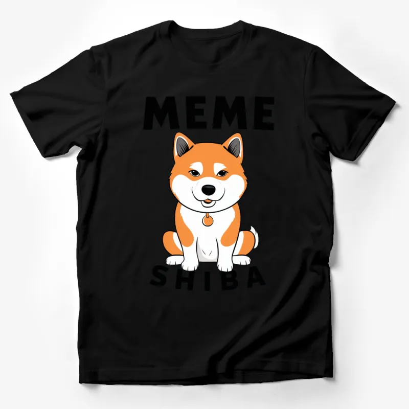 Shiba Inu Meme T-Shirt, Cute Dog Graphic Tee, Funny Orange Shiba Casual Shirt, Unisex Apparel Male T-Shirt