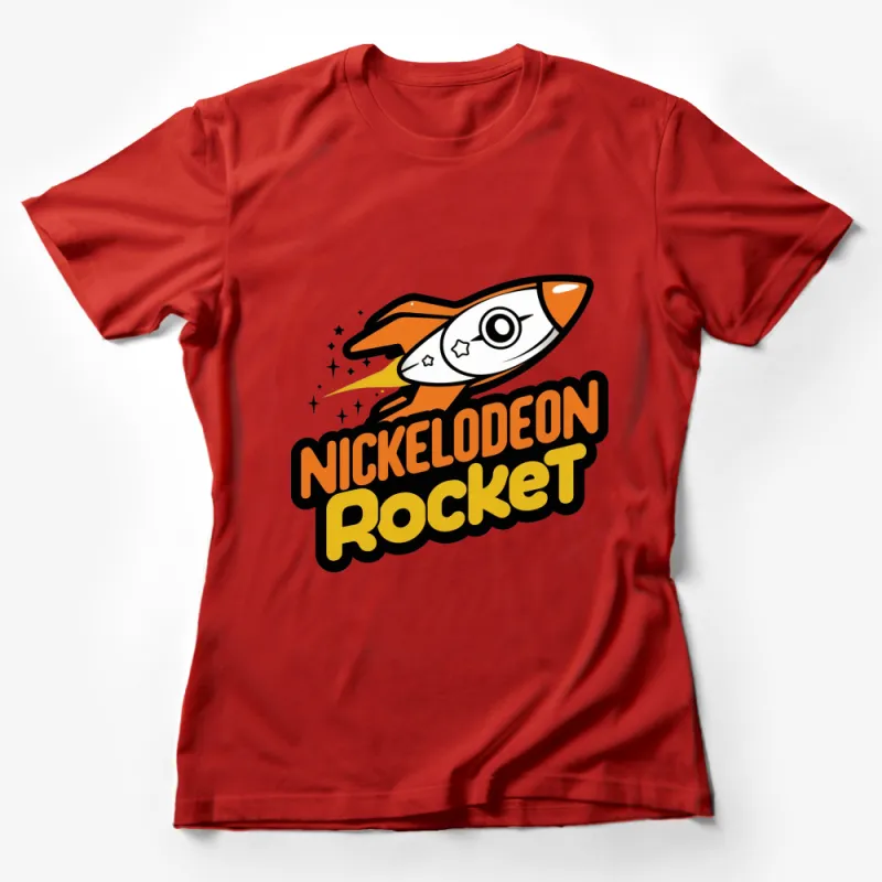 Nickelodeon Rocket Graphic T-Shirt, Vibrant Kids Space Theme Tee, Unisex Casual Wear Female T-Shirt