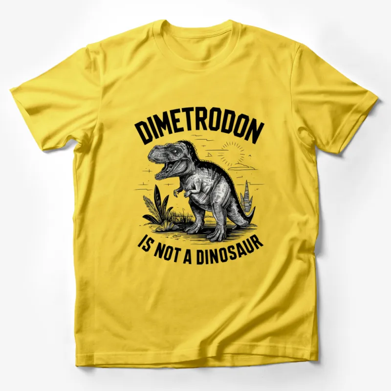 Dimetrodon Graphic T-Shirt, Paleontology Enthusiast Tee, Prehistoric Animal, Science Geek Gift, Retro Style Black and White Male T-Shirt