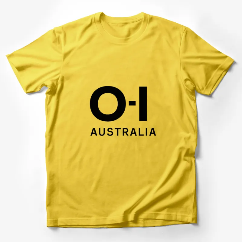 Australia O-I Logo T-Shirt, Minimalist Black and White Design, Casual Wear Male T-Shirt