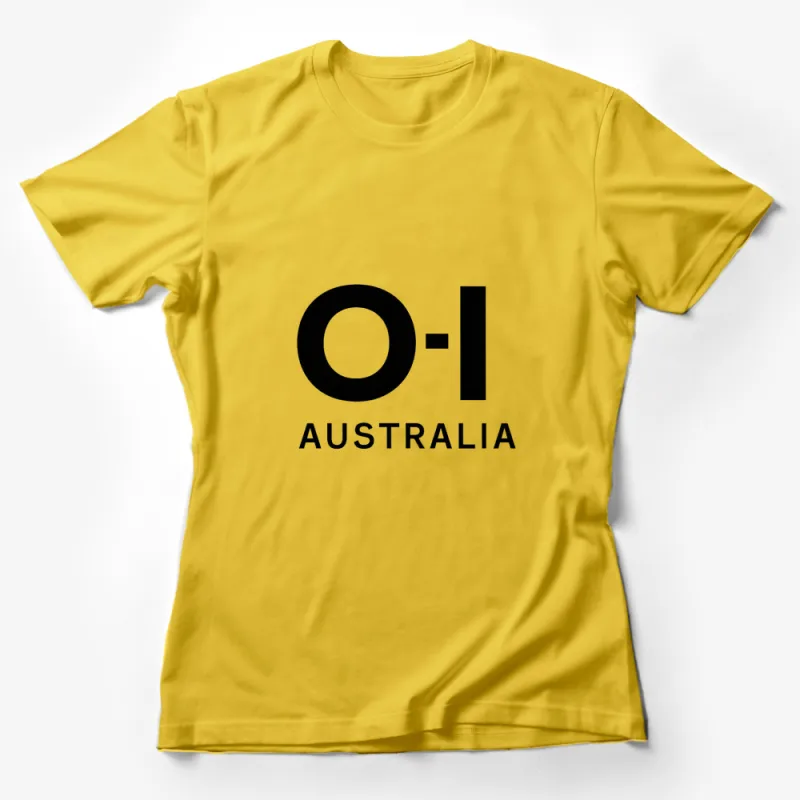 Australia O-I Logo T-Shirt, Minimalist Black and White Design, Casual Wear Female T-Shirt