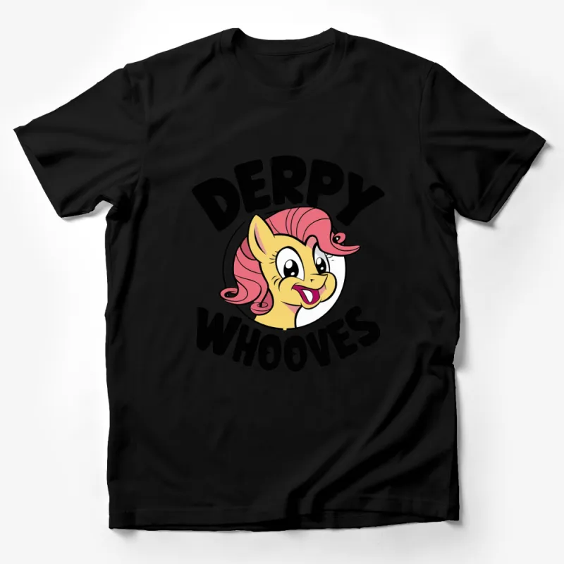 Derpy Whooves Cartoon Character T-shirt, Colorful Youthful Graphic Tee, Unisex Casual Wear Male T-Shirt