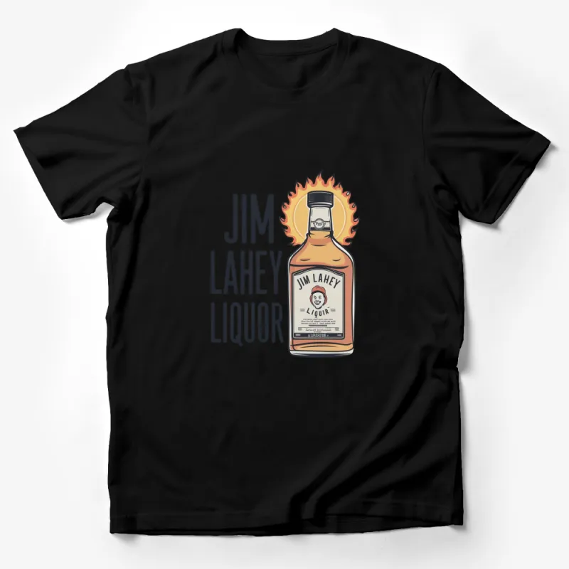 Jim Lahey Liquor Bottle Graphic T-Shirt, Funny TV Show Inspired Drinking Tee, Unisex Male T-Shirt