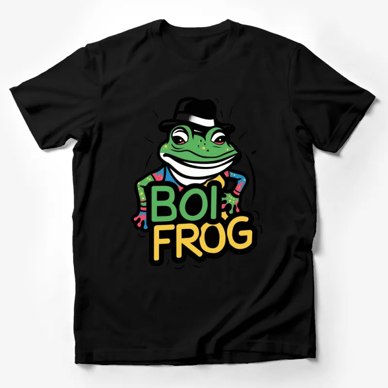 Cool Frog T-Shirt, Street Style Frog with Hat Graphic Tee, Urban Hipster Fashion, Casual Wear Male T-Shirt