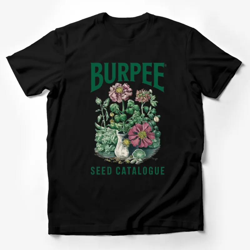 Vintage Burpee Seed Catalogue Cover Art T-Shirt, Floral Graphic Tee, Botanical Illustration Shirt Male T-Shirt