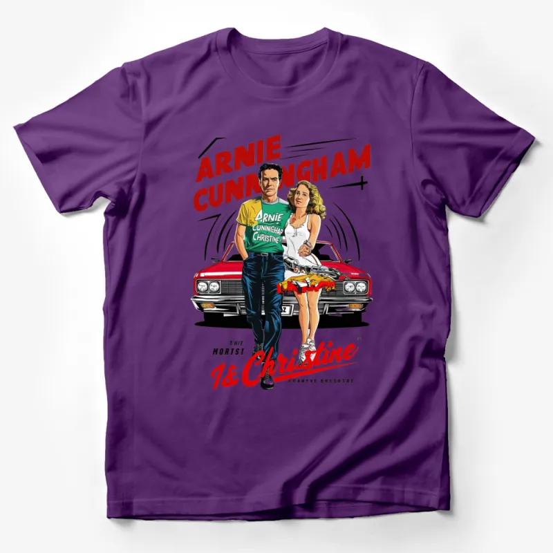 Arnie Cunningham and Christine Car Graphic T-Shirt, Vintage Movie Fan Apparel Male T-Shirt