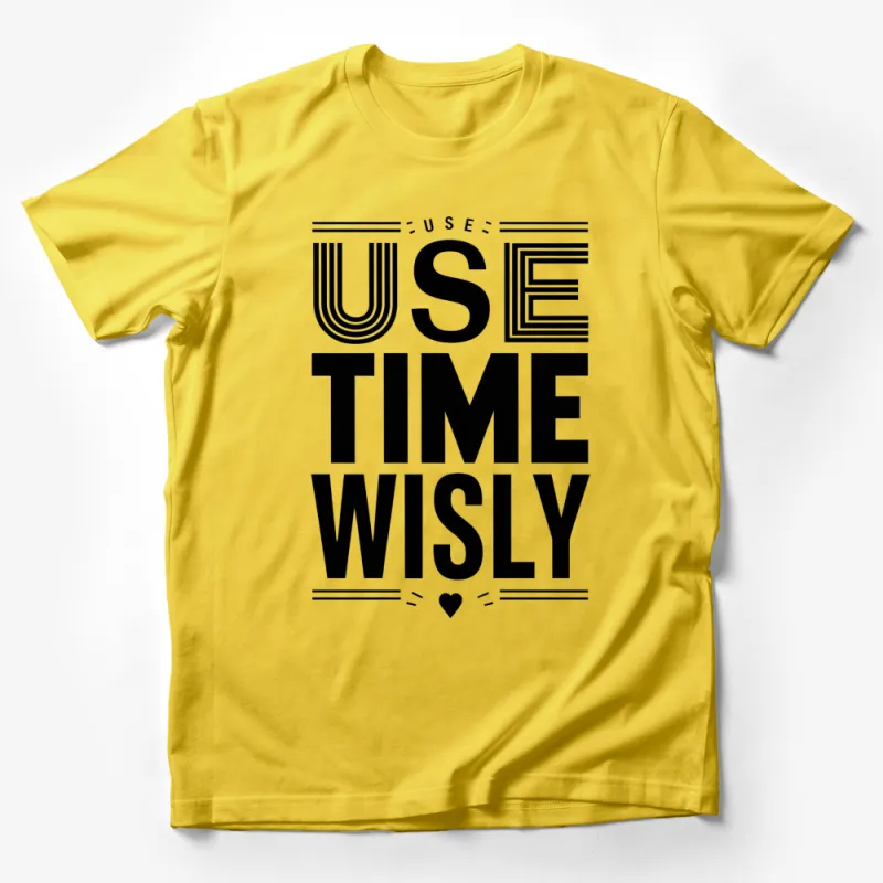 Use Time Wisely Inspirational Quote T-Shirt, Black and White Graphic Tee, Motivational Unisex Shirt Male T-Shirt