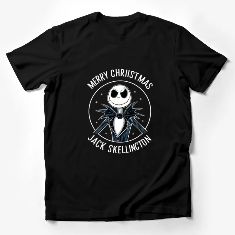 Jack Skellington T-Shirt, Merry Christmas Nightmare Theme, Unisex Holiday Apparel Male T-Shirt