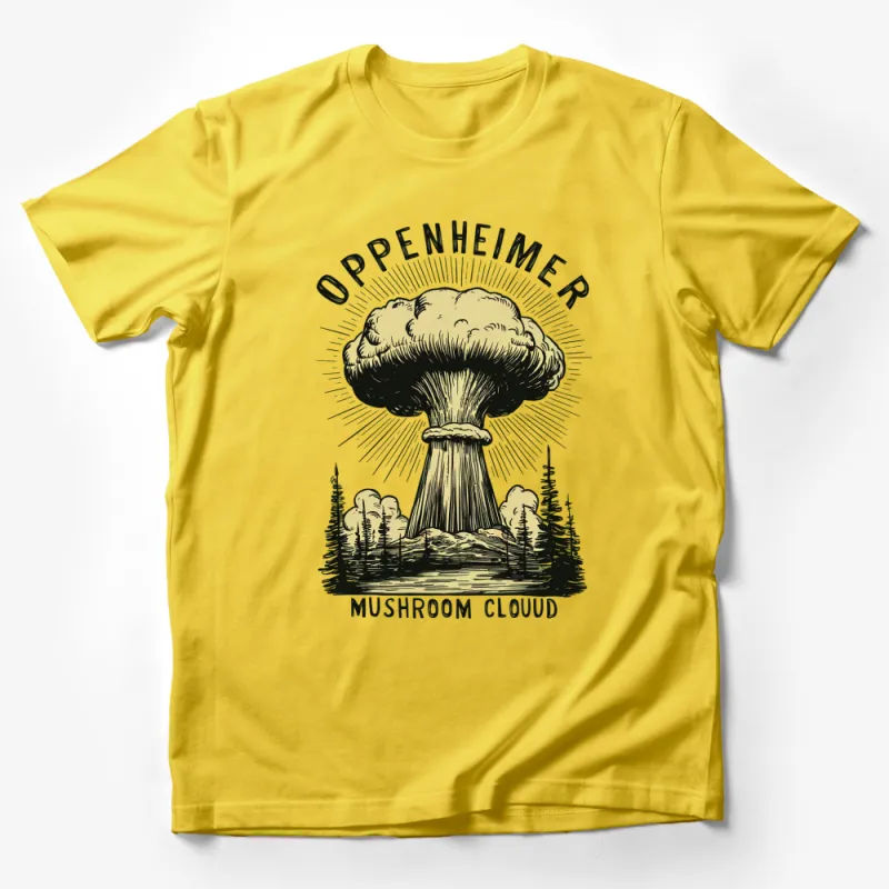 Oppenheimer Mushroom Cloud Graphic T-Shirt, Retro Style Nuclear Explosion Tee, Vintage Atomic Design Shirt Male T-Shirt