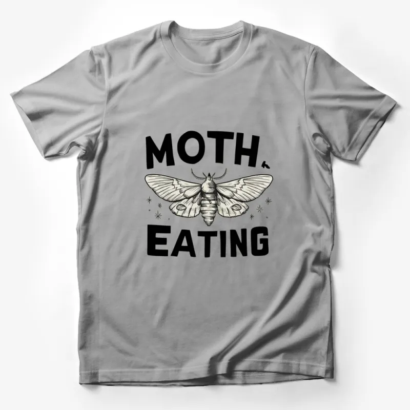 Moth Eating Graphic T-Shirt, Vintage-Inspired Moth Design, Unisex Cotton Tee Male T-Shirt