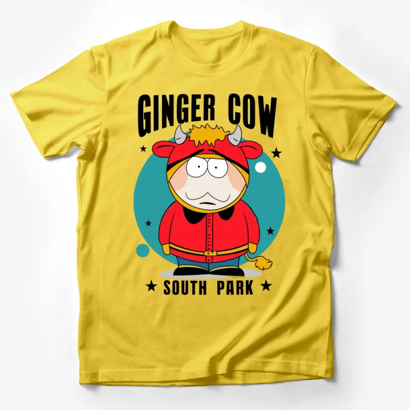 South Park Ginger Cow Cartoon Red Jacket Graphic T-Shirt, Funny Adult Unisex Tee Male T-Shirt