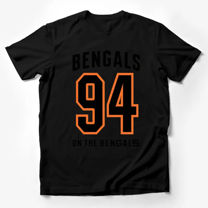 Bold Orange and Black Number 94 Sports T-Shirt, Bengals Inspired Athletic Tee, Unisex Male T-Shirt