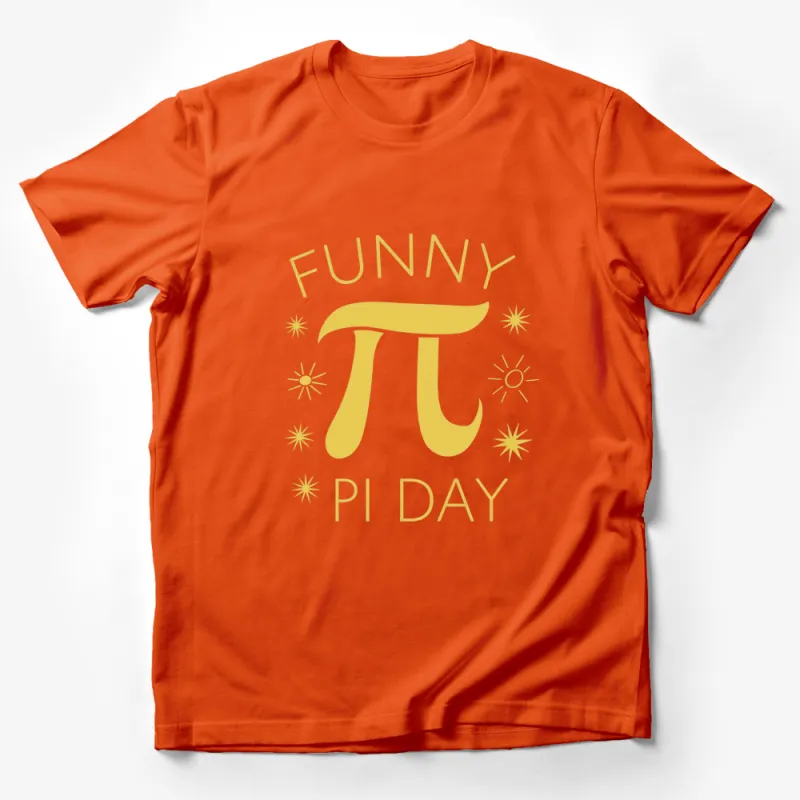 Funny Pi Day T-Shirt, Yellow Mathematics Symbol Tee, Geek Nerd Humor Apparel Male T-Shirt