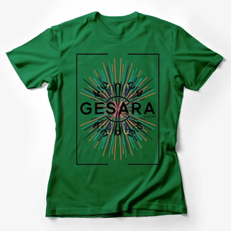 Colorful GESARA NESARA Motif T-Shirt, Unisex Vibrant Positive Energy Tee, Inspirational Fashion Statement Top Female T-Shirt