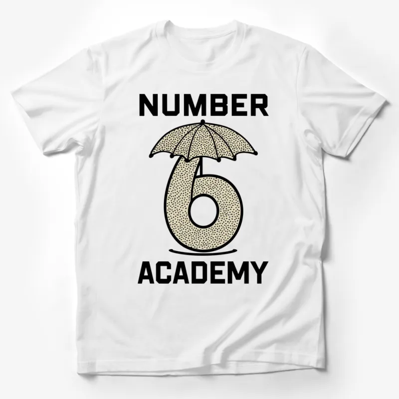 Number 6 Academy Graphic T-Shirt, Unisex Adult Kids Fashion, Casual Black and White Top Male T-Shirt