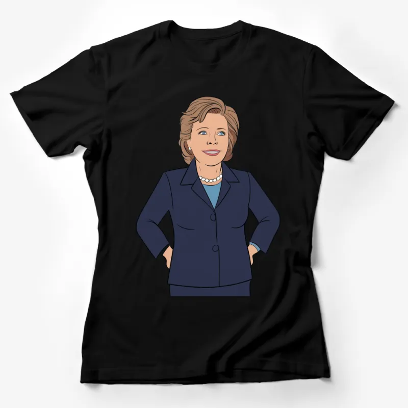 Stylish Female Leader Cartoon Graphic T-Shirt, Inspirational Women, Casual Wear, Unique Design Female T-Shirt