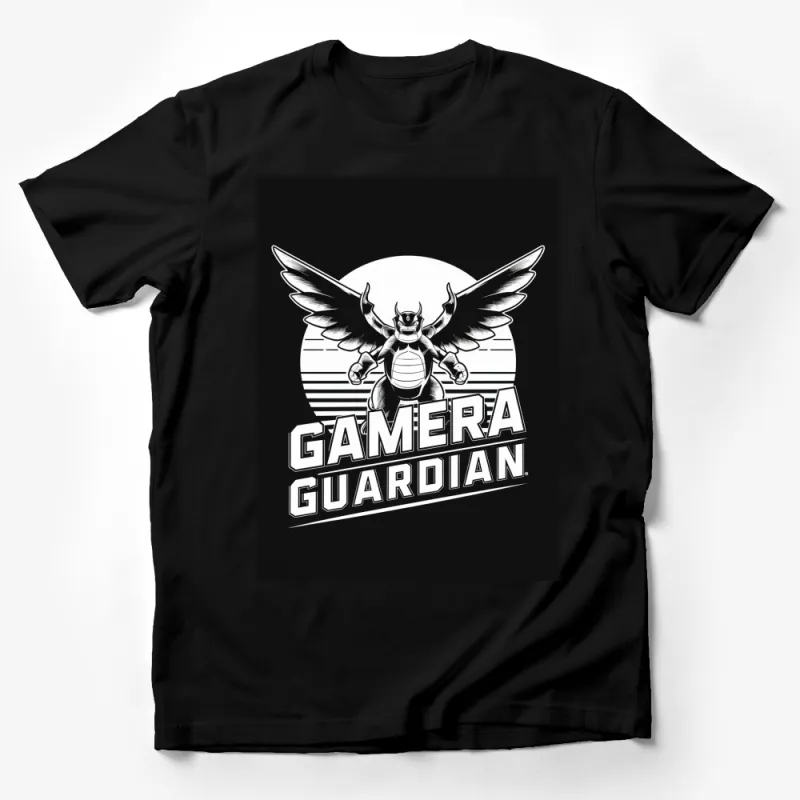 Gamera Guardian Retro Style T-Shirt, Vintage Gamer Graphic Tee, Cool Black and White Shirt Male T-Shirt