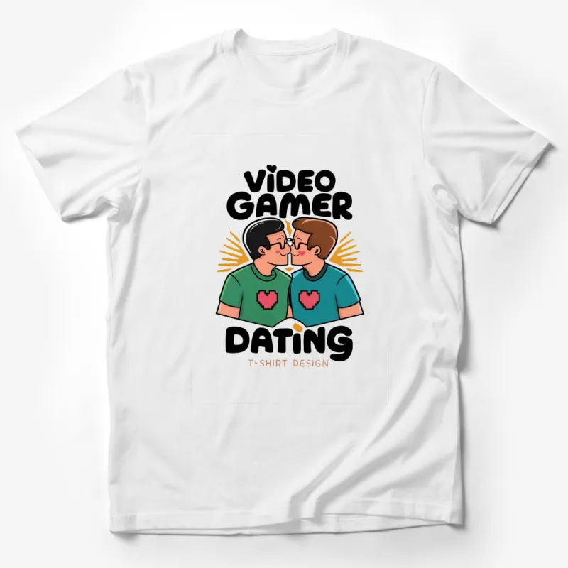 Video Gamer Dating T-Shirt, Cute Couple Graphic Tee, Valentine's Day Gift, Gaming Lovers Shirt Male T-Shirt