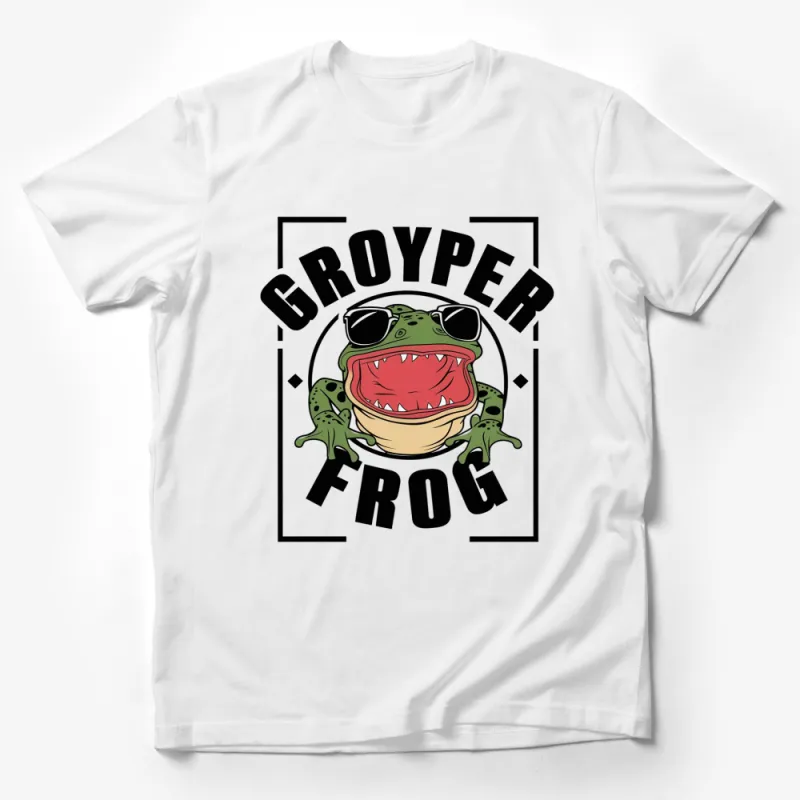 Groyper Frog T-Shirt with Sunglasses, Unique Graphic Tee, Cool Amphibian Design Shirt Male T-Shirt