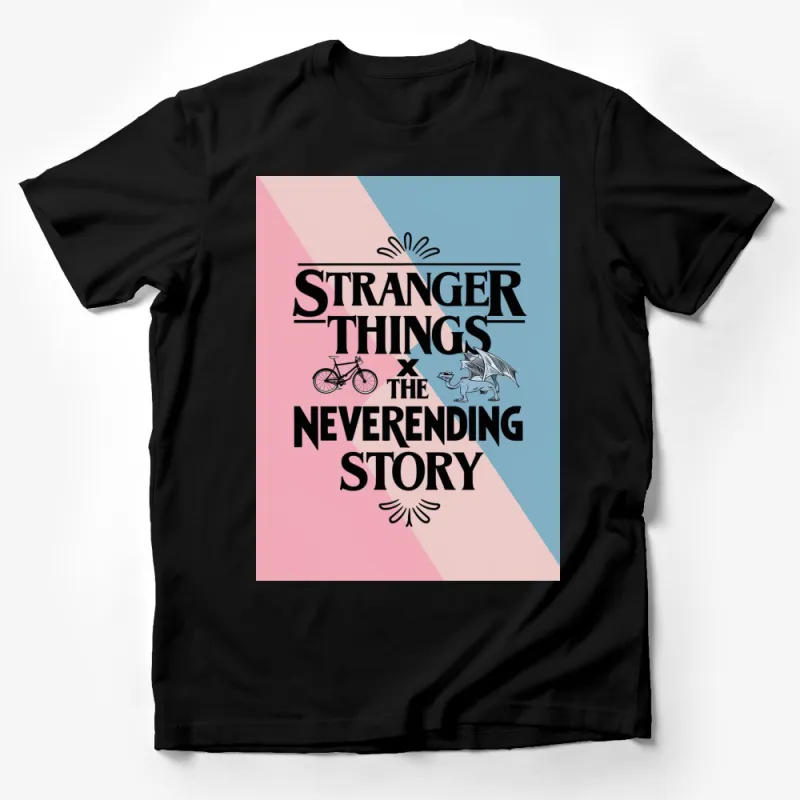 Stranger Things x The NeverEnding Story Crossover Graphic Tee, Unisex T-Shirt, Vintage Style, Retro Pop Culture, Gift Idea Male T-Shirt