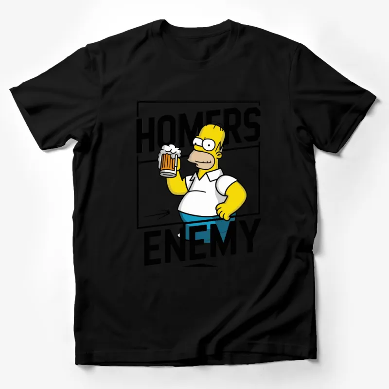 Homer Simpson Beer T-Shirt, Funny Cartoon Character Tee, Perfect Gift for Animation Fans Male T-Shirt