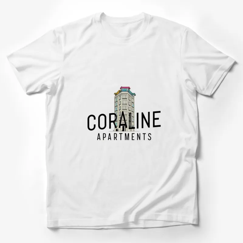 Coraline Apartments Vintage Look T-Shirt, Architectural Urban Building Graphic Tee, Unisex Clothing Design Male T-Shirt