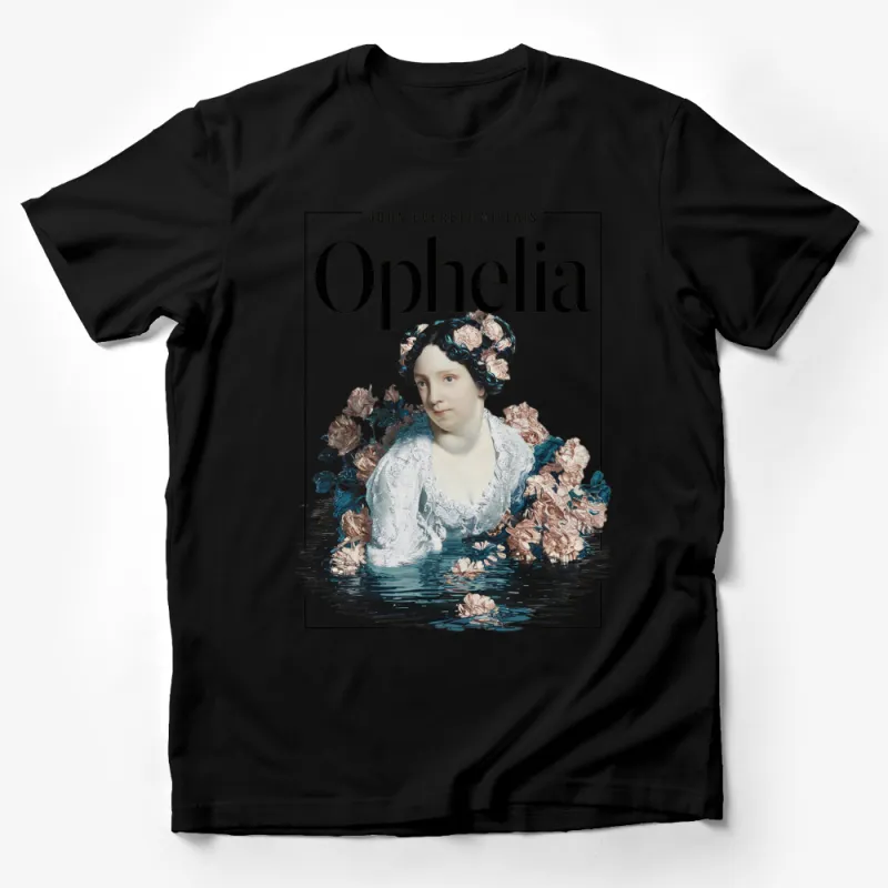 Ophelia by John Everett Millais T-Shirt, Vintage Art Print, Classic Painting, Floral Design, Art Lover Gift Male T-Shirt