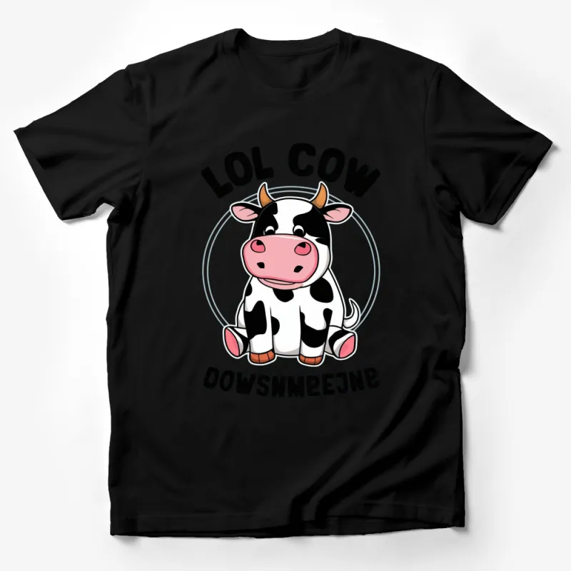 Funny Cow T-Shirt, LOL Cow Graphic Tee, Cute Farm Animal Shirt, Casual Wear Male T-Shirt