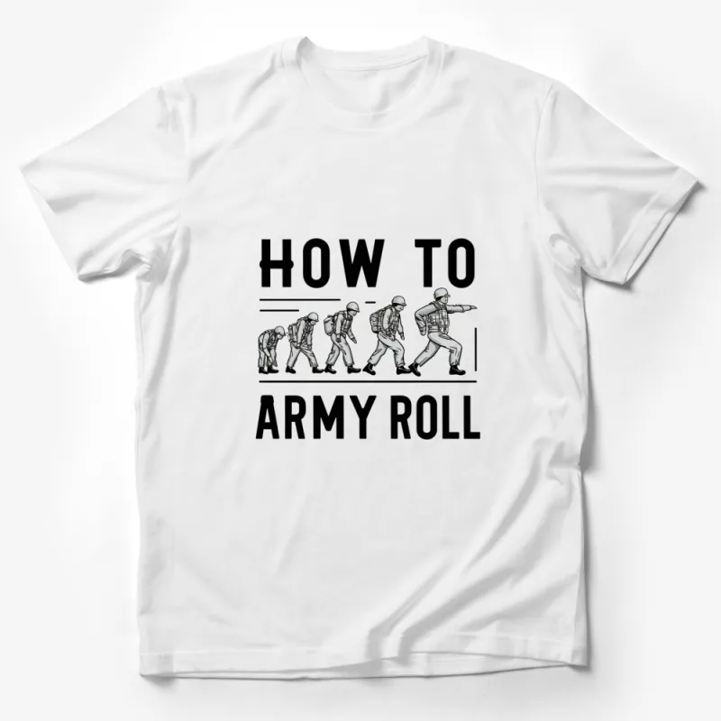 How to Army Roll T-Shirt, Military Training Graphic Tee, Vintage Style Illustration, Unique Soldier Design Shirt Male T-Shirt