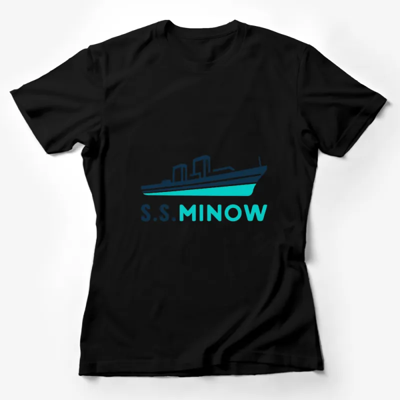 Vintage SS Minow Boat T-Shirt, Nautical Themed Graphic Tee, Retro Ocean Ship Design, Unisex Fit Female T-Shirt