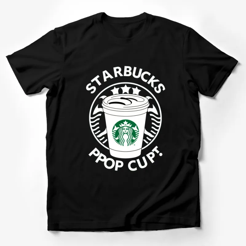 Starbucks Inspired T-Shirt, Black Coffee Cup Logo Tee, Casual Graphic Unisex Shirt Male T-Shirt