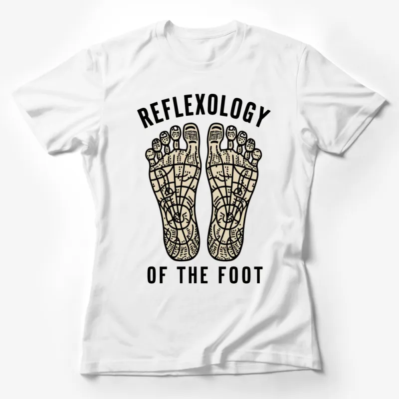 Reflexology of the Foot T-Shirt, Detailed Foot Chart Graphic Tee, Health and Wellness Shirt Female T-Shirt