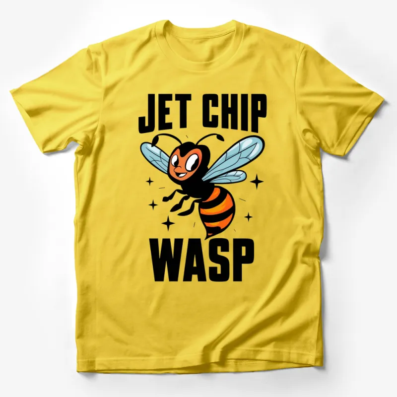 Jet Chip Wasp Cartoon Bee Graphic T-Shirt, Cute Flying Insect Design, Unisex Tee for All Ages Male T-Shirt