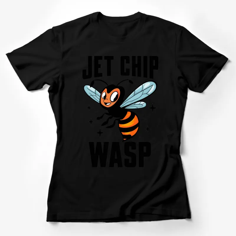 Jet Chip Wasp Cartoon Bee Graphic T-Shirt, Cute Flying Insect Design, Unisex Tee for All Ages Female T-Shirt