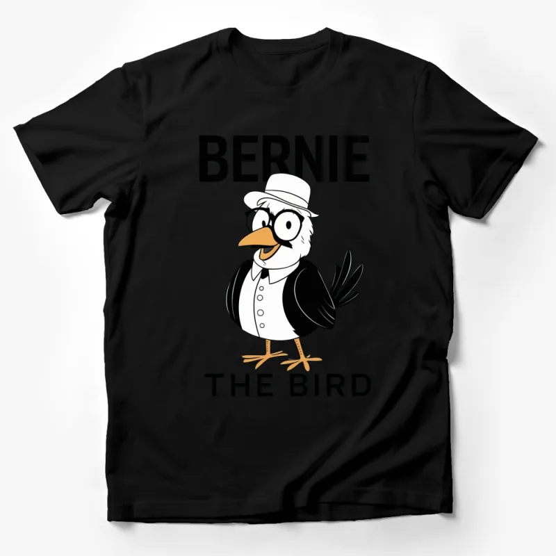 Bernie The Bird Cartoon Character T-Shirt, Cute Bird with Hat, Fun Graphic Tee, Unisex Clothing Male T-Shirt