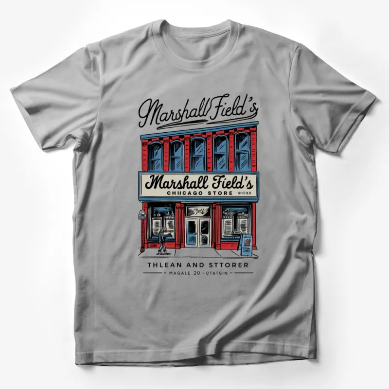 Vintage Marshall Field's Chicago Store T-Shirt, Classic Urban Shop Graphic Tee, 1920s Style Male T-Shirt