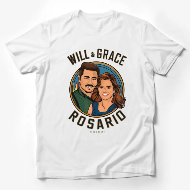 Will and Grace Rosario Inspired Retro Portrait T-Shirt, Vintage Style Fan Art Tee Male T-Shirt