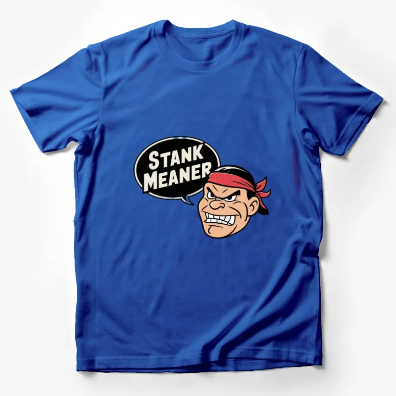 Stank Meaner Cartoon Character T-Shirt, Angry Pirate Face Graphic Tee, Funny Pop Culture Apparel Male T-Shirt