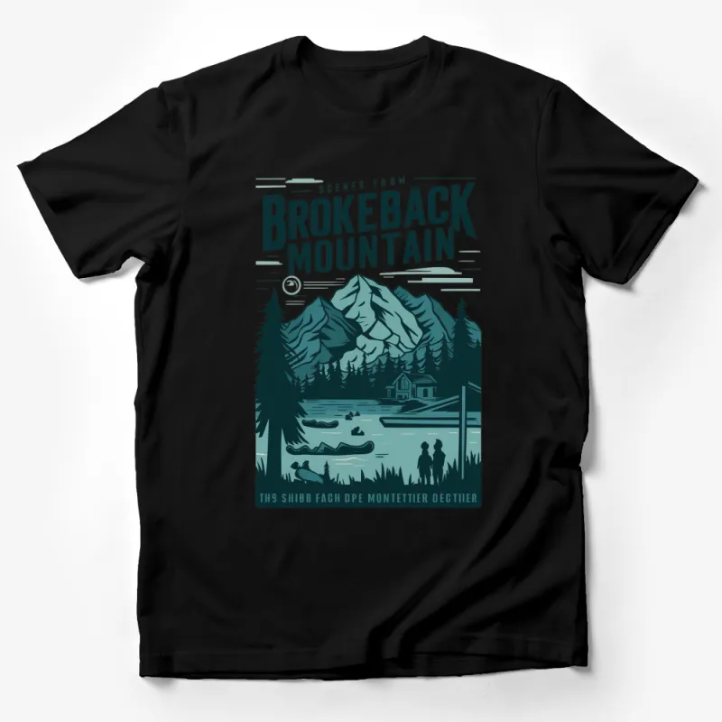 Brokeback Mountain Scenic Poster Art T-Shirt, Vintage Style Graphic Tee, Nature Lover Gift Male T-Shirt