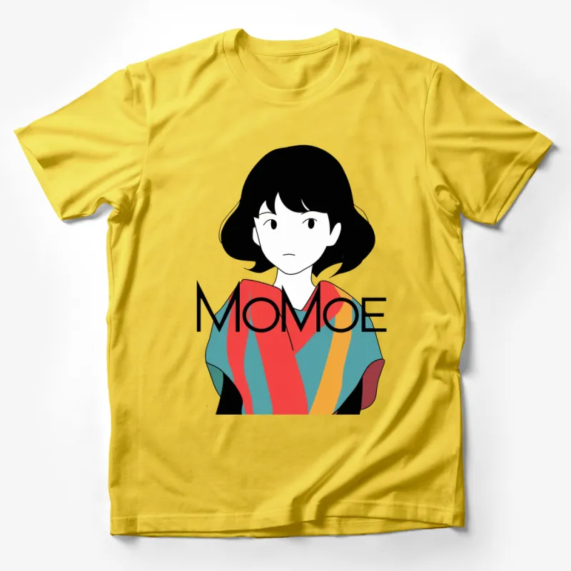 Colorful Abstract Art Momo T-Shirt, Unique Graphic Design Tee, Fashionable Unisex Apparel Male T-Shirt