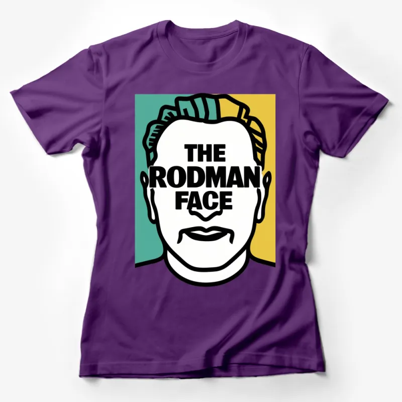 Pop Art Inspired Rodman Face Graphic T-Shirt, Colorful Vintage Style Tee, Unisex Fashion Female T-Shirt