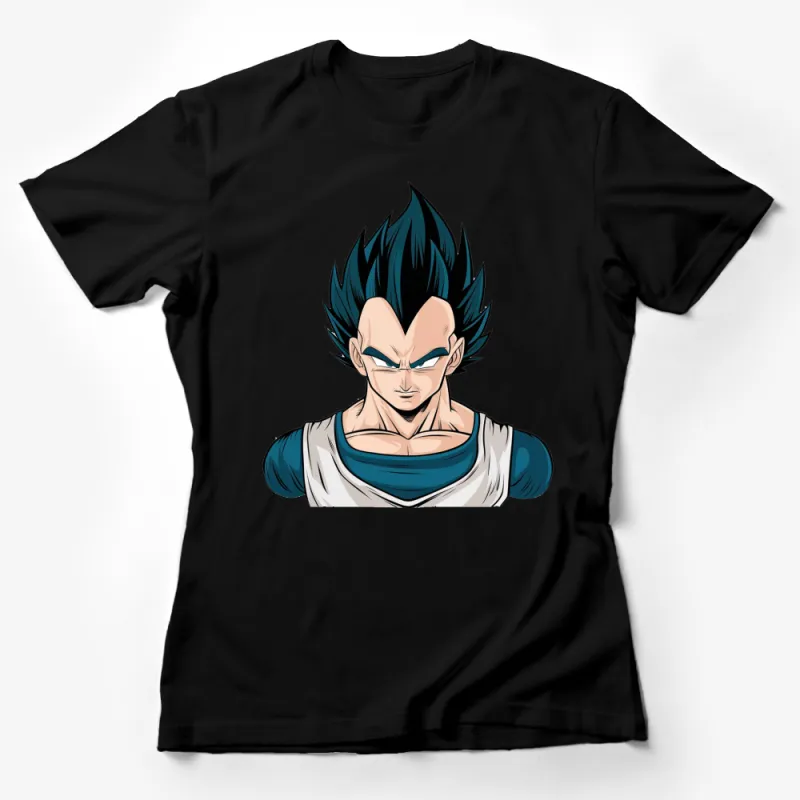 Anime Super Saiyan Blue Hair Character Graphic T-Shirt, Cool Manga Tee, Unisex Anime Fan Gift Idea Female T-Shirt