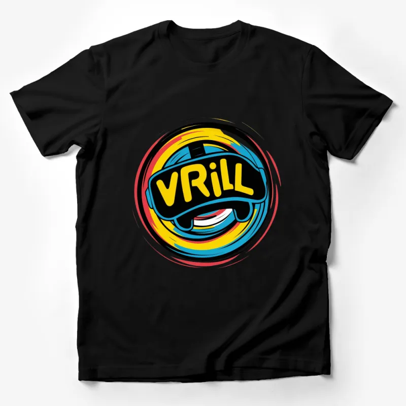 Colorful VRILL Logo T-Shirt, Men's and Women's Graphic Tee, Vibrant Urban Streetwear, Artistic Fashion Top, Casual Modern Clothing Male T-Shirt