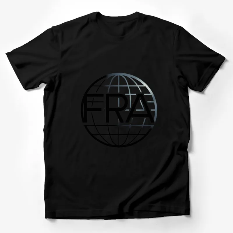 FRA Globe Logo T-Shirt, Minimalist Earth Design Tee, Unisex Casual Travel Shirt Male T-Shirt