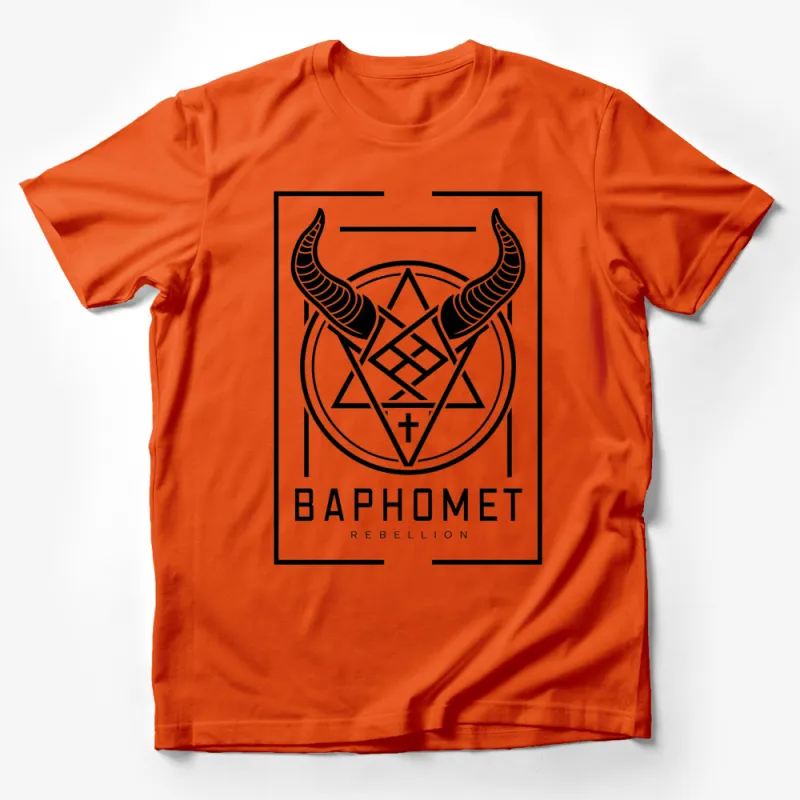 Baphomet Rebellion Graphic T-Shirt, Occult Symbol, Mystical Goat Horns, Unisex Tee Male T-Shirt