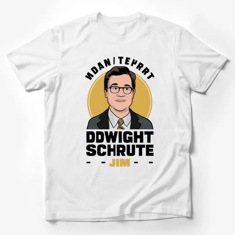 Dwight Schrute Jim Mashup T-Shirt, Office TV Show Inspired Shirt, Funny Character Graphic Tee, Unisex Apparel Male T-Shirt