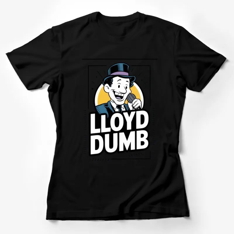 Vintage Style Lloyd Dumb Graphic T-Shirt, Funny Retro Microphone Cartoon Tee Female T-Shirt